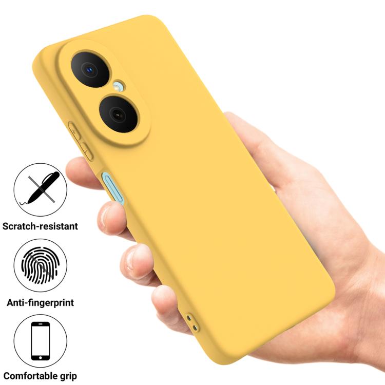 Funda de silicona líquida de color sólido para Huawei Nova Y73 4G, a prueba de caídas y cobertura total (amarilla)