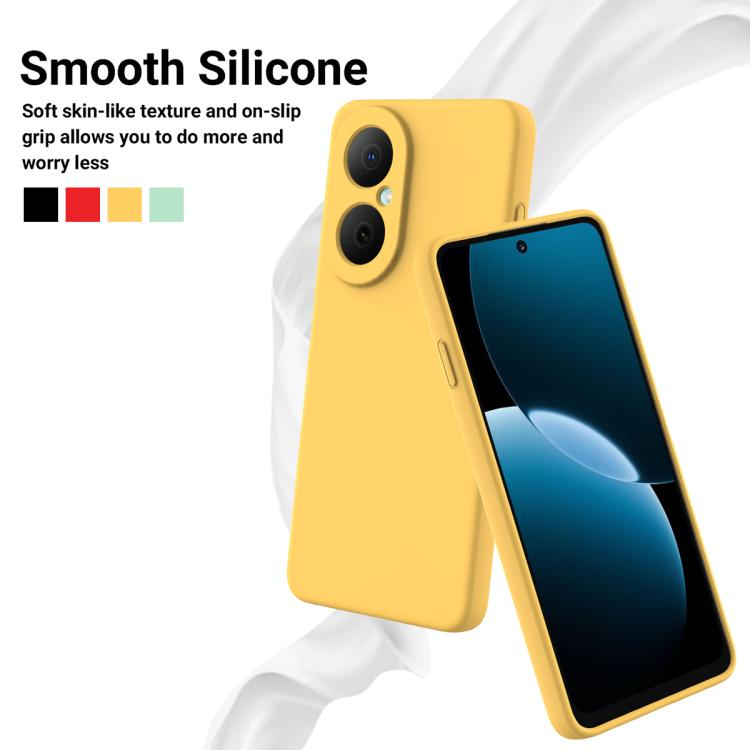 Funda de silicona líquida de color sólido para Huawei Nova Y73 4G, a prueba de caídas y cobertura total (amarilla)