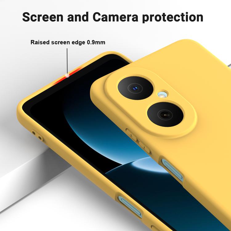 Funda de silicona líquida de color sólido para Huawei Nova Y73 4G, a prueba de caídas y cobertura total (amarilla)