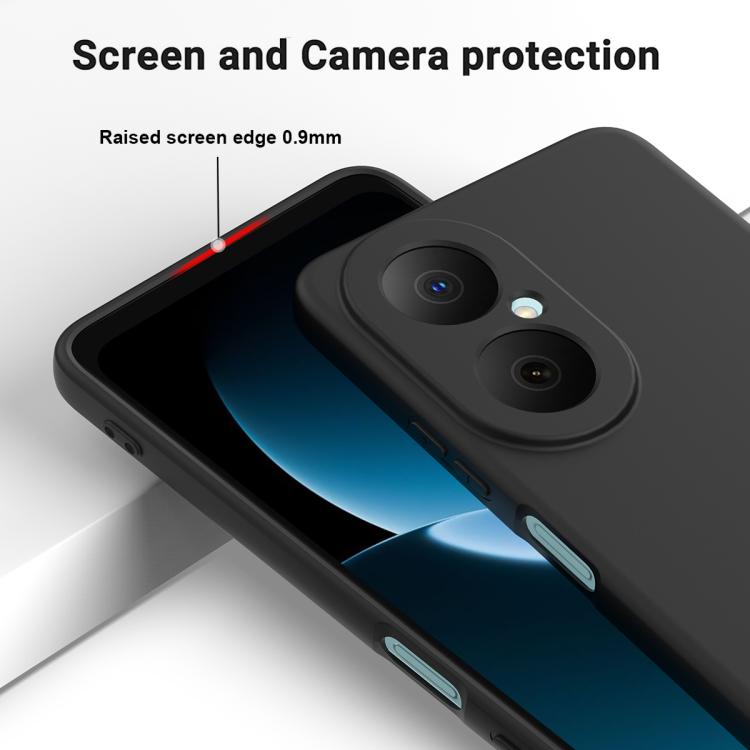 Funda de silicona líquida de color sólido para Huawei Nova Y73 4G, a prueba de caídas y cobertura total (negra)