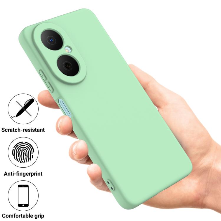Funda de silicona líquida de color sólido para Huawei Nova Y73 4G, a prueba de caídas y cobertura total (verde)