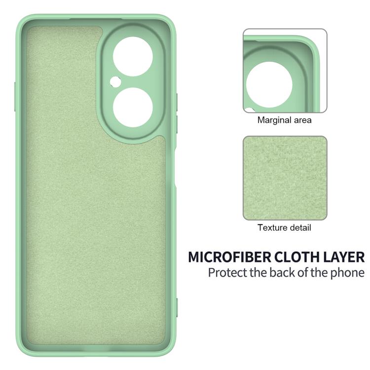 Funda de silicona líquida de color sólido para Huawei Nova Y73 4G, a prueba de caídas y cobertura total (verde)