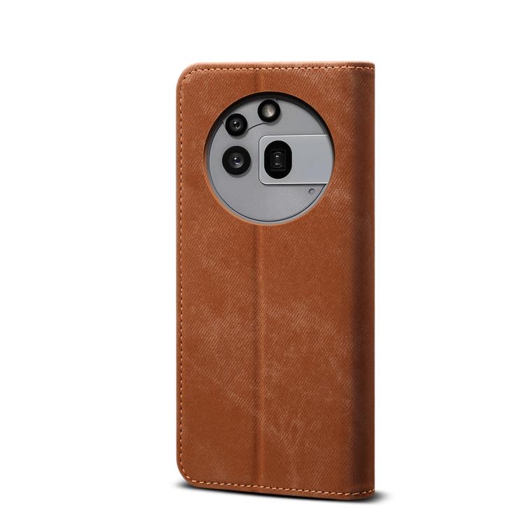 Funda de Cuero con Tapa para Teléfono 3A Pro Estilo Casual Textura Vaquera (Marrón)