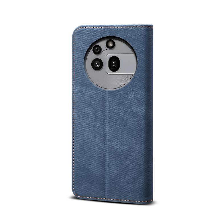 Funda de Cuero con Tapa para Teléfono 3A Pro Textura Vaquera (Azul)