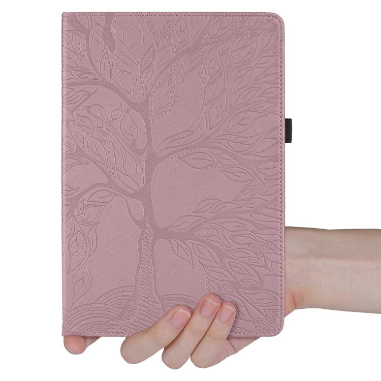 Funda de cuero con rotación en relieve Tree Life para Xiaomi Redmi K Pad (oro rosa)