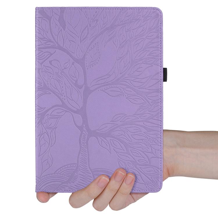 Funda de cuero con rotación en relieve "Tree Life" para Xiaomi Redmi K Pad (morado)