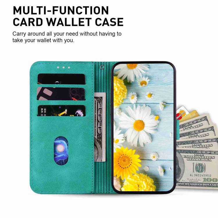 Funda de cuero con relieve de lirio para Infinix Hot 50 Pro 4G (verde)
