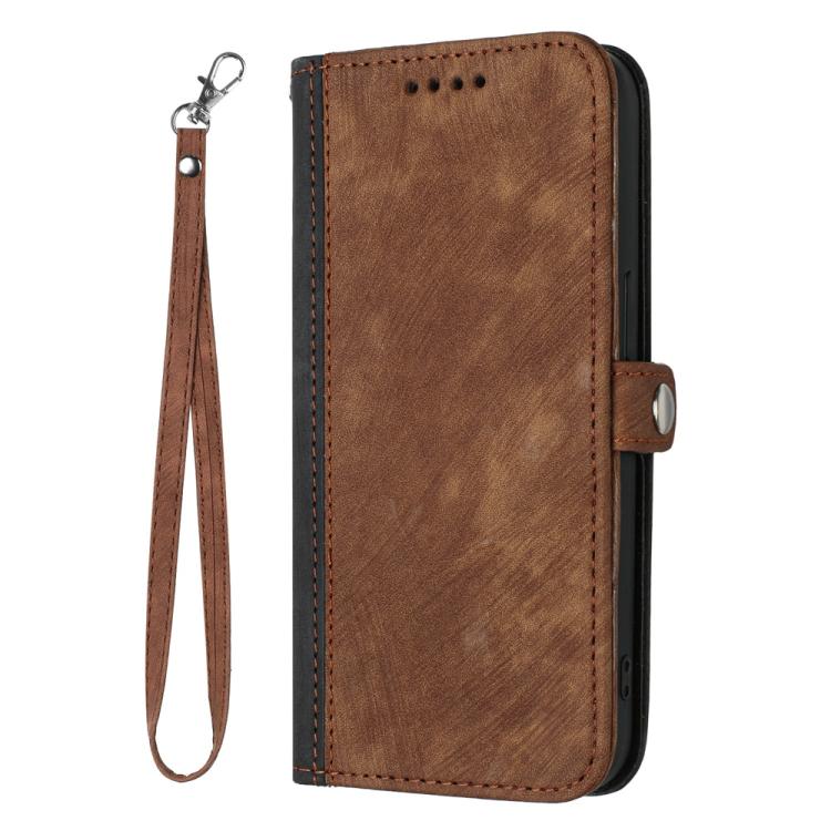 Funda de Cuero para Huawei Nova 8 Se 4G con Correa y Hebilla Doble Plegable (Marrón)