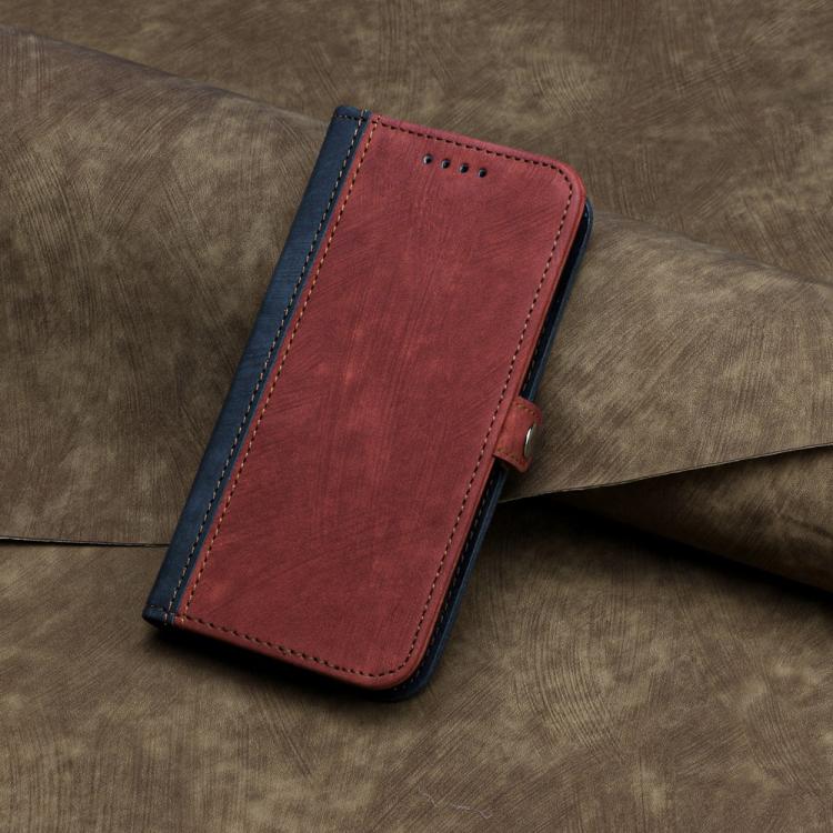 Funda de Cuero para Huawei P50 Pro con Correa de Mano y Hebilla Lateral Doble Plegable (Rojo)