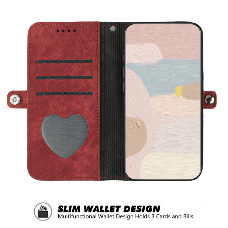 Funda de Cuero para Huawei P50 Pro con Correa de Mano y Hebilla Lateral Doble Plegable (Rojo)