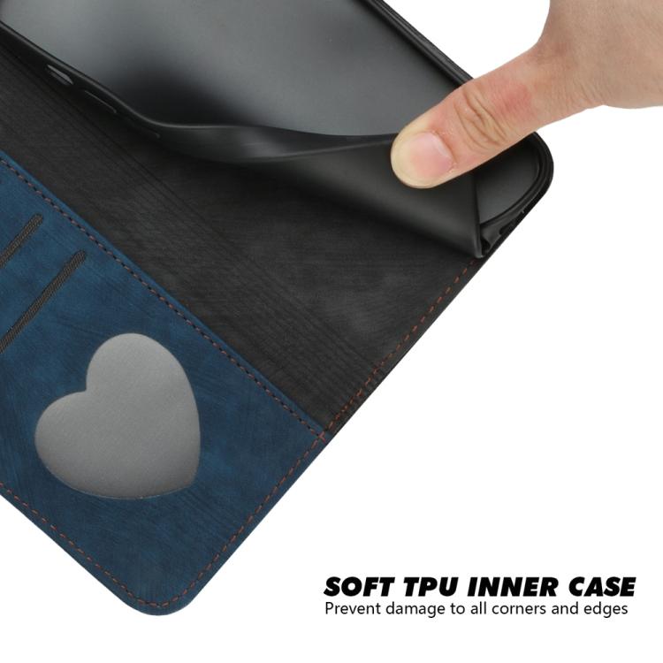 Funda de Cuero para Huawei P60 y P60 Pro con Correa de Mano y Hebilla Lateral Doble (Azul Real)