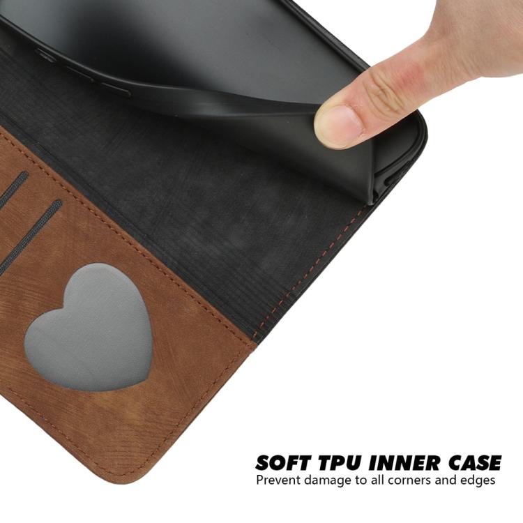 Funda de Cuero para Huawei P60/P60 Pro con Correa de Mano y Hebilla Lateral Doble (Marrón)