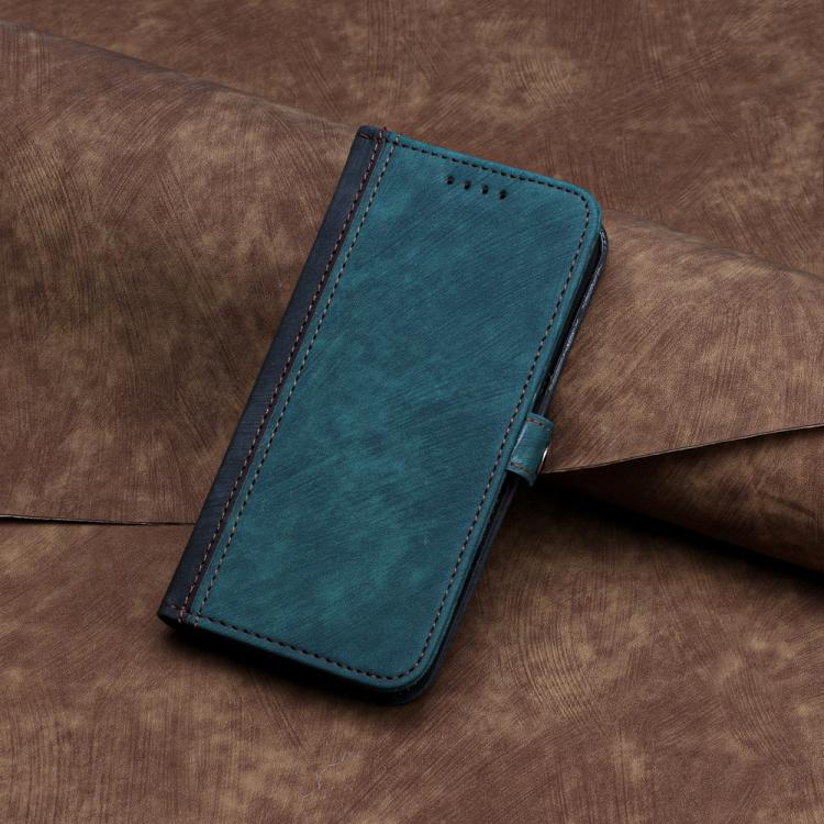 Funda de Cuero con Correa de Mano y Hebilla Lateral Doble para Huawei Enjoy 50/Nova Y70 (Verde Oscuro)