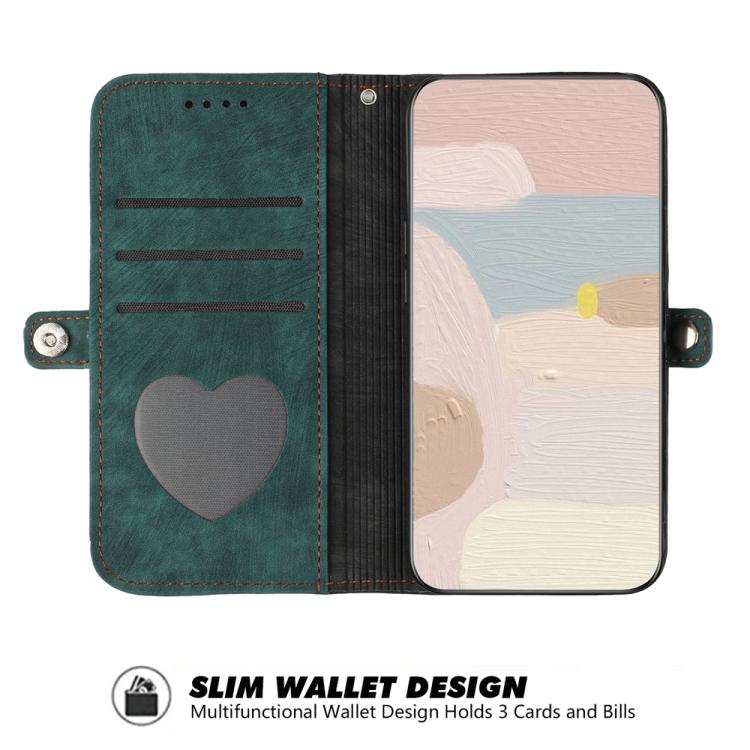 Funda de Cuero con Correa de Mano y Hebilla Lateral Doble para Huawei Enjoy 50 Pro/Nova Y90 (Verde Oscuro)