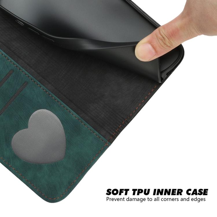 Funda de Cuero con Correa de Mano y Hebilla Lateral Doble para Huawei Enjoy 50 Pro/Nova Y90 (Verde Oscuro)