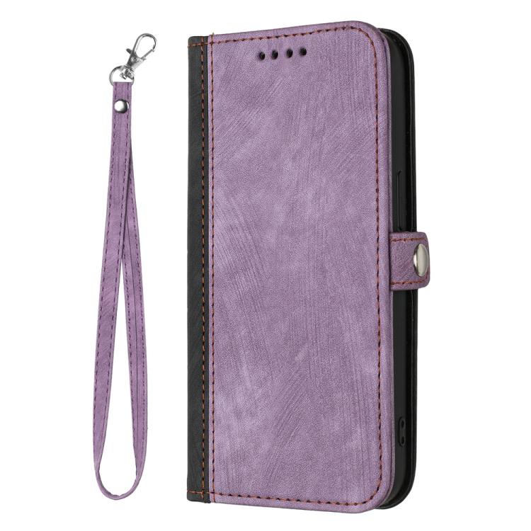 Funda de Cuero con Correa y Hebilla Lateral Doble para Huawei Enjoy 50 Pro/Nova Y90 (Morado)