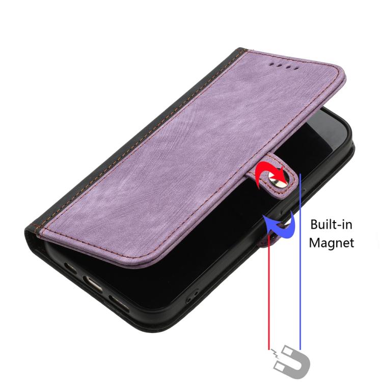 Funda de Cuero con Correa y Hebilla Lateral Doble para Huawei Enjoy 50 Pro/Nova Y90 (Morado)