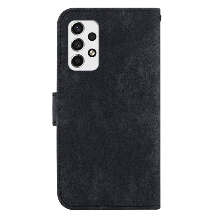 Para Samsung Galaxy A73 5G Funda de cuero con relieve Little Tiger (negro)