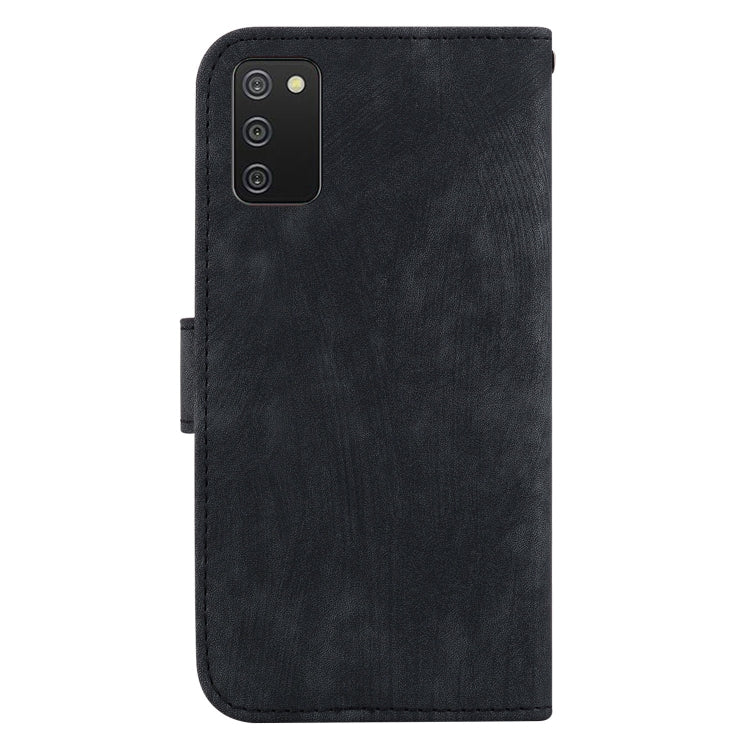 Para Samsung Galaxy A02s US 164,2 mm Funda de cuero con relieve Little Tiger para teléfono (negro)