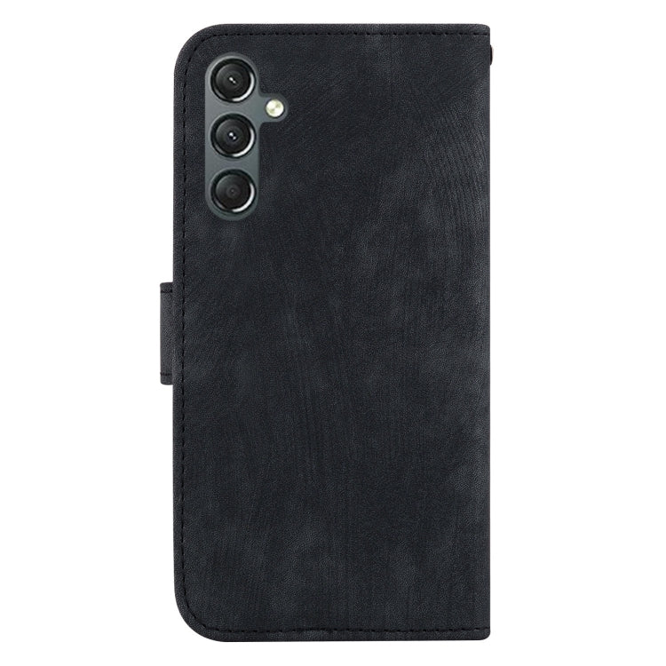 Para Samsung Galaxy A25 5G Funda de cuero con relieve Little Tiger (negro)