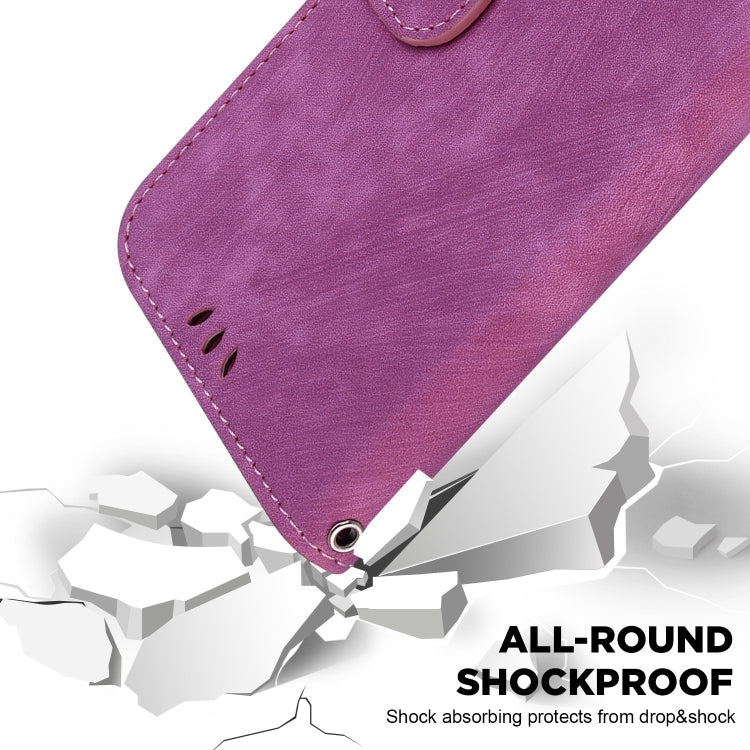 Para Samsung Galaxy A34 5G Funda para teléfono de cuero con relieve Little Tiger (rojo rosa)
