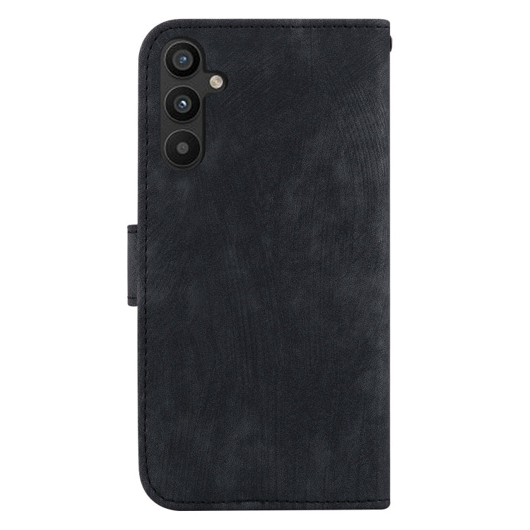 Para Samsung Galaxy A34 5G Funda para teléfono de cuero con relieve Little Tiger (negro)