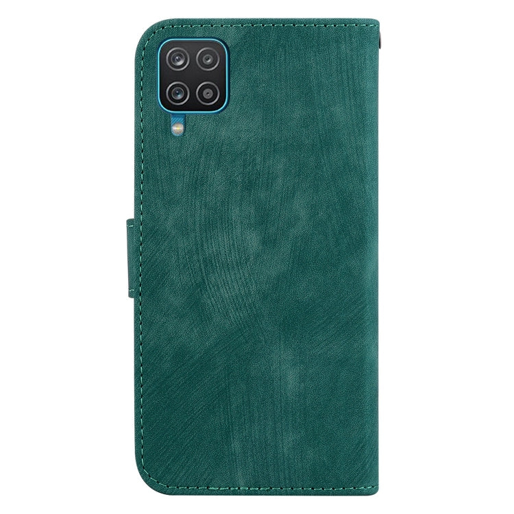 Para Samsung Galaxy F22 4G Funda de cuero con relieve Little Tiger (verde)