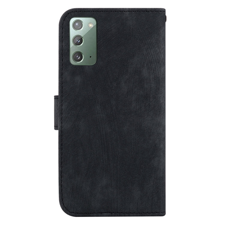 Para Samsung Galaxy Note20 Estuche para teléfono de cuero con relieve Little Tiger (negro)