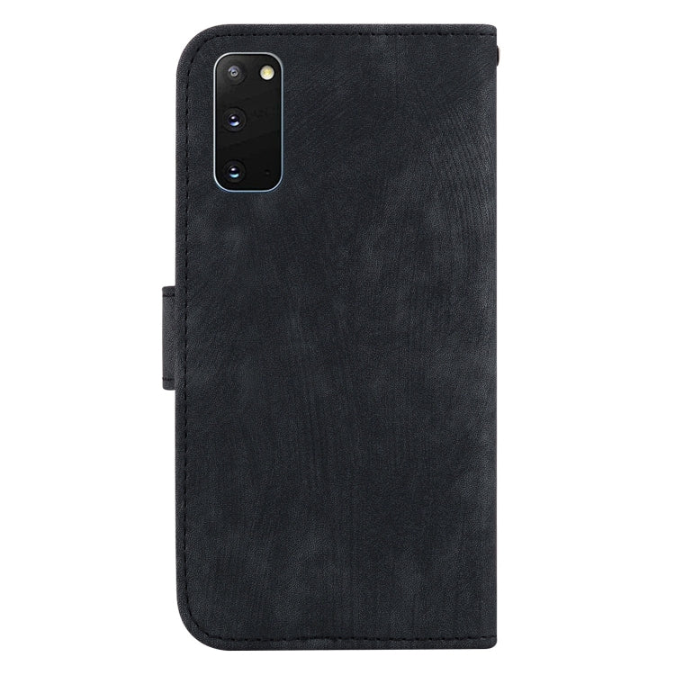 Para Samsung Galaxy S20 Estuche para teléfono de cuero con relieve Little Tiger (negro)