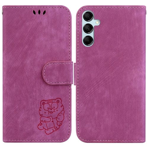 Funda para Teléfono Samsung Galaxy A15 Cuero con Relieve Little Tiger (Rojo Rosa)