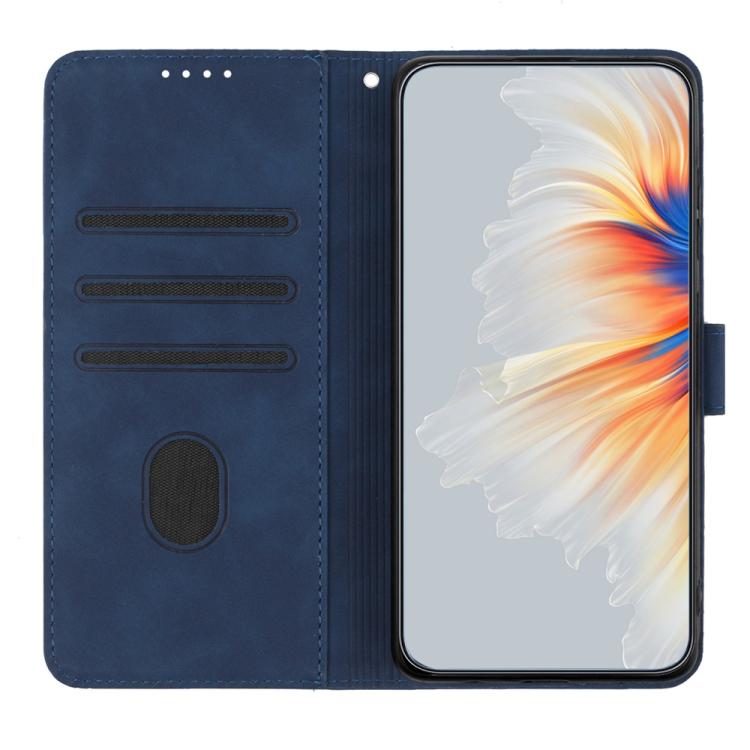 Funda de Cuero con Diseño de Corazón para Huawei Nova 12 Pro y Nova 12 Ultra (Azul Real)
