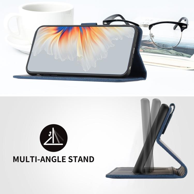 Funda de Cuero con Diseño de Corazón para Huawei Nova 12 Pro y Nova 12 Ultra (Azul Real)