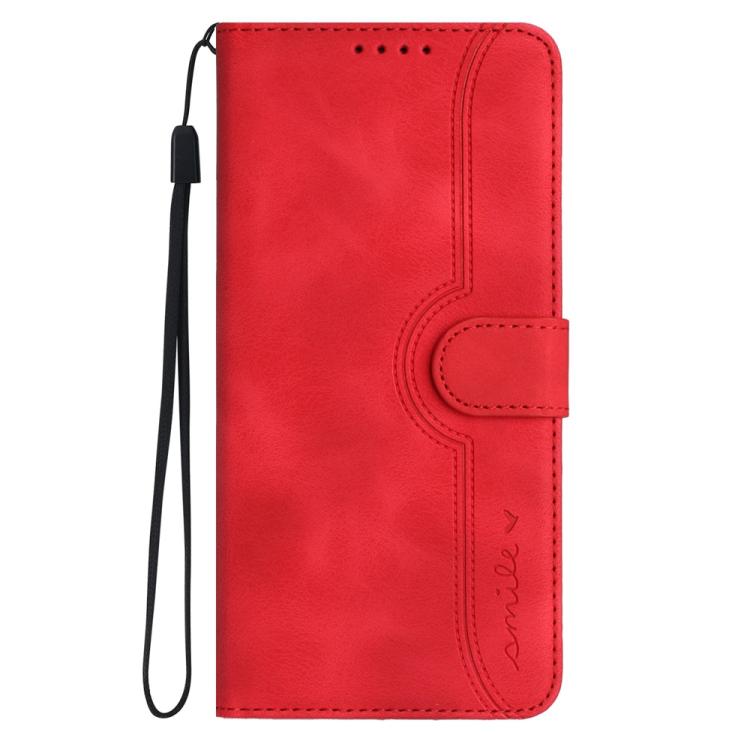 Funda de Piel Sintética con Diseño de Corazón para Huawei P50 (Roja)