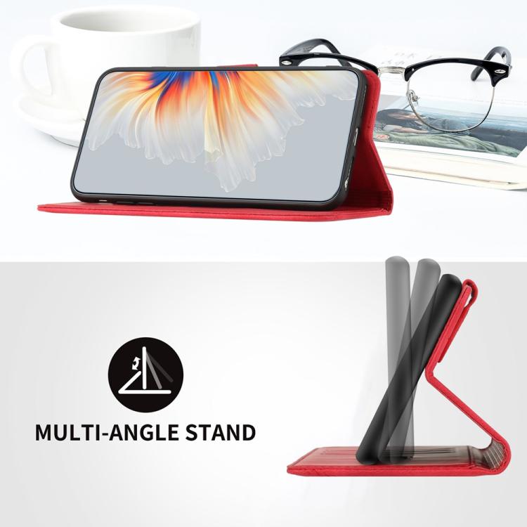 Funda de Piel Sintética con Diseño de Corazón para Huawei P50 (Roja)