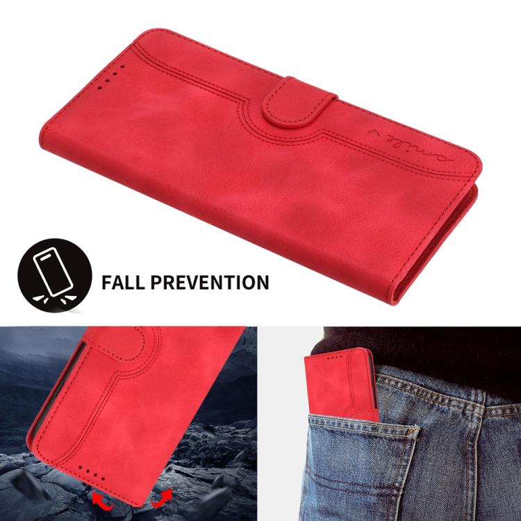 Funda de Piel Sintética con Diseño de Corazón para Huawei P50 (Roja)