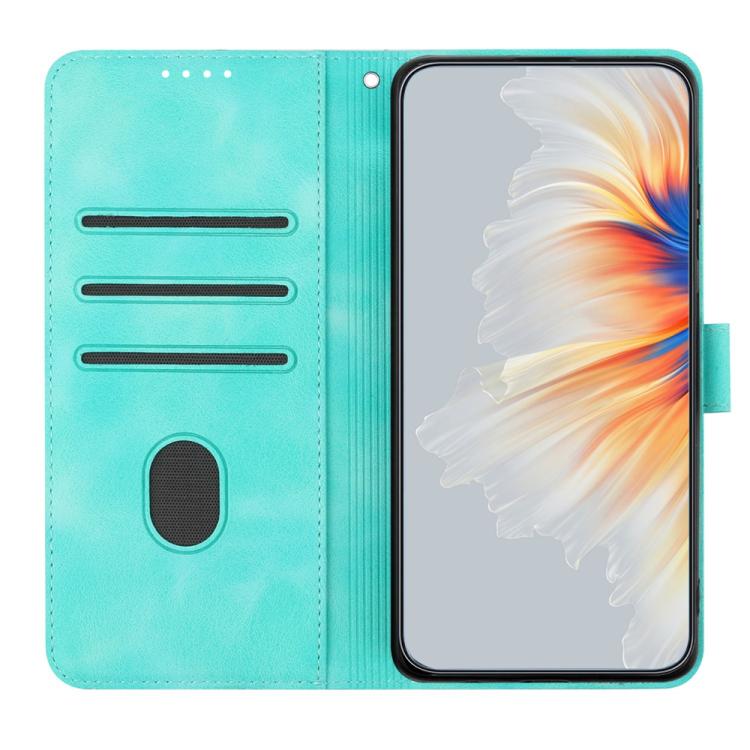 Funda de Piel Sintética con Diseño de Corazón para Huawei P50 (Azul Claro)