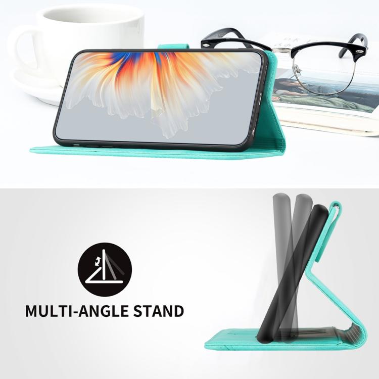 Funda de Piel Sintética con Diseño de Corazón para Huawei P50 (Azul Claro)