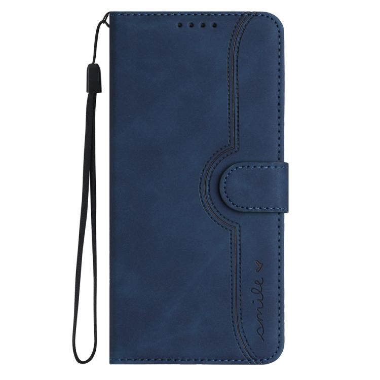 Funda de Piel para Huawei P50 Pro con Diseño de Corazón (Azul Real)