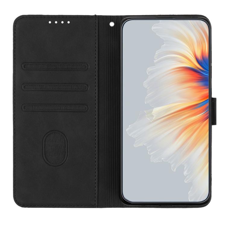 Funda de Cuero con Diseño de Corazón para Huawei Enjoy 50 Pro/Nova Y90 (Negra)