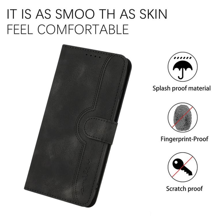 Funda de Cuero con Diseño de Corazón para Huawei Enjoy 50 Pro/Nova Y90 (Negra)