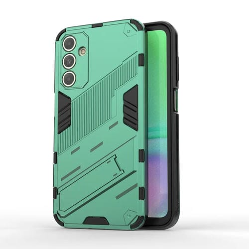 Funda para Samsung Galaxy A15 Punk Armor 2 en 1 PC + TPU a Prueba de Golpes con Soporte Invisible (Verde)