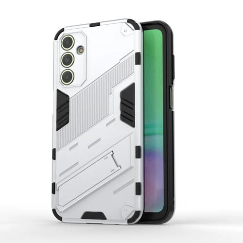 Funda para Samsung Galaxy A15 Punk Armor 2 en 1 PC + TPU a Prueba de Golpes con Soporte Invisible (Blanco)