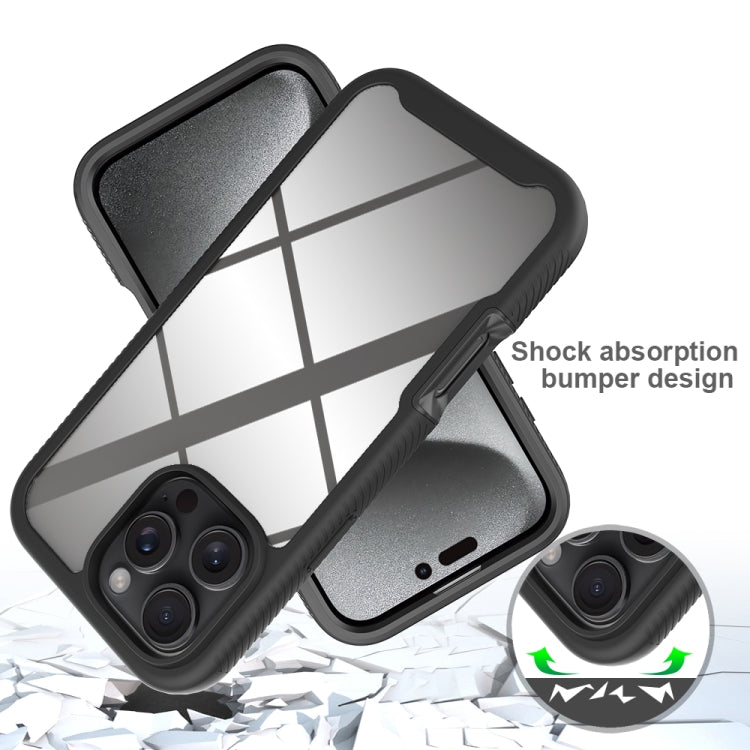 Funda para iPhone 16 Pro Max Starry Sky Solid Color Series PC + TPU con Película Pet (Negra)