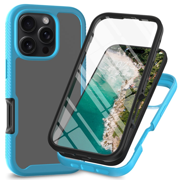 Funda para iPhone 16 Pro Starry Sky PC + TPU con Película Pet (Azul Cielo)