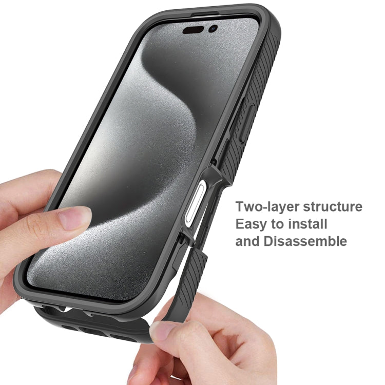 Funda para iPhone 16 Pro Starry Sky PC + TPU con Película Pet (Azul Cielo)