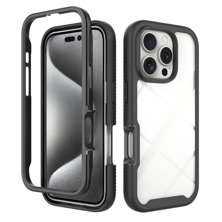 Funda para iPhone 16 Pro Starry Sky TPU Transparente a Prueba de Golpes (Negro)