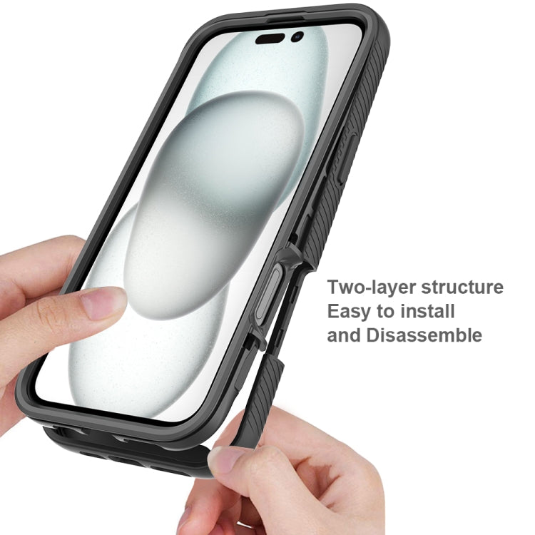 Funda para iPhone 16 Plus TPU Transparente Prueba de Golpes Diseño Cielo Estrellado (Morado)