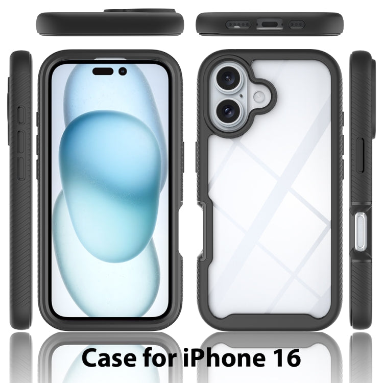 Funda para iPhone 16 TPU Transparente a Prueba de Golpes Diseño Cielo Estrellado (Rosa)