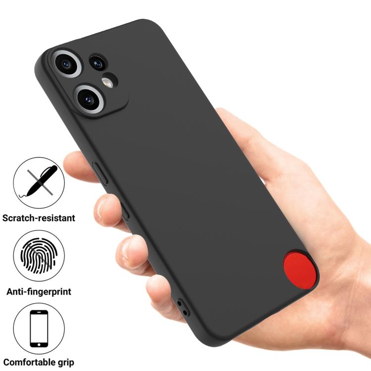 Funda de silicona líquida de color sólido CMF Phone 2 Pro, a prueba de caídas y cobertura total (negra)