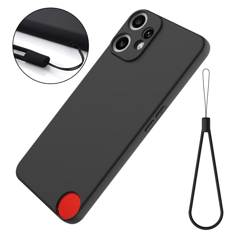 Funda de silicona líquida de color sólido CMF Phone 2 Pro, a prueba de caídas y cobertura total (negra)